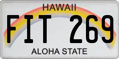 HI license plate FIT269