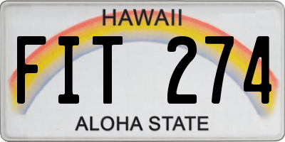 HI license plate FIT274