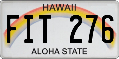 HI license plate FIT276