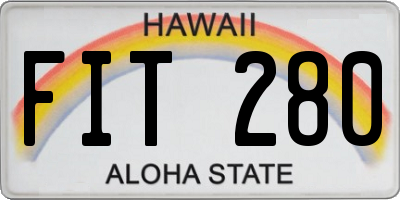 HI license plate FIT280