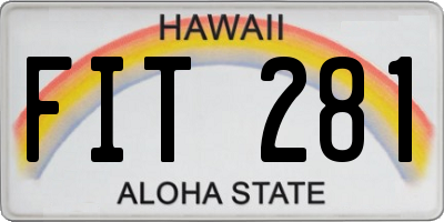 HI license plate FIT281