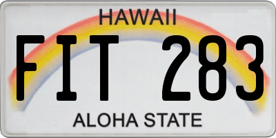 HI license plate FIT283