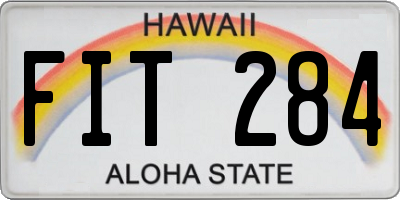 HI license plate FIT284