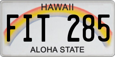 HI license plate FIT285