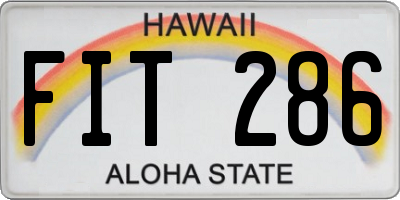 HI license plate FIT286