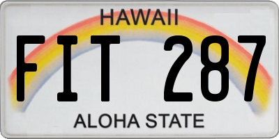 HI license plate FIT287