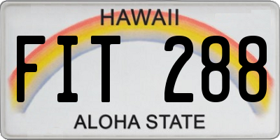HI license plate FIT288