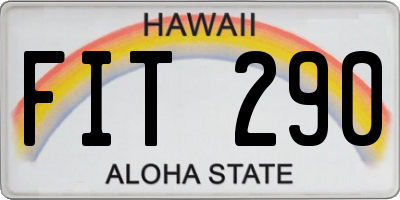 HI license plate FIT290