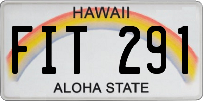 HI license plate FIT291