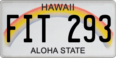 HI license plate FIT293