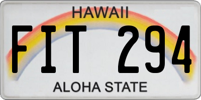 HI license plate FIT294