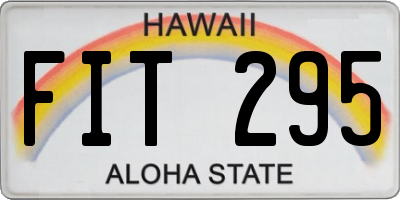 HI license plate FIT295