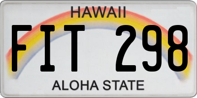 HI license plate FIT298
