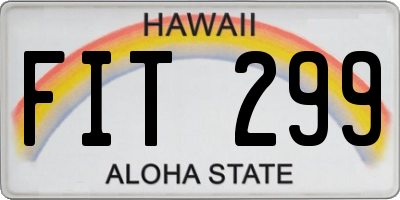 HI license plate FIT299