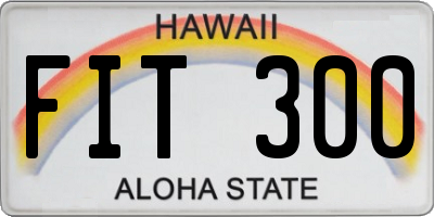 HI license plate FIT300