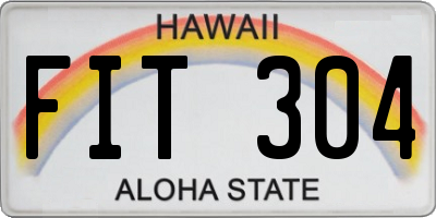 HI license plate FIT304