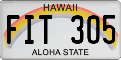 HI license plate FIT305