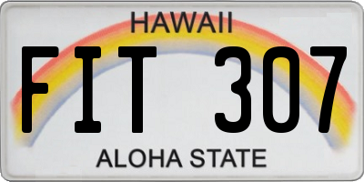 HI license plate FIT307