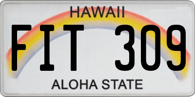 HI license plate FIT309