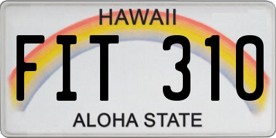 HI license plate FIT310