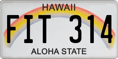 HI license plate FIT314