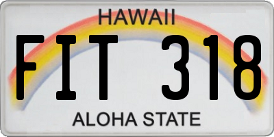 HI license plate FIT318
