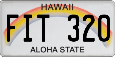 HI license plate FIT320