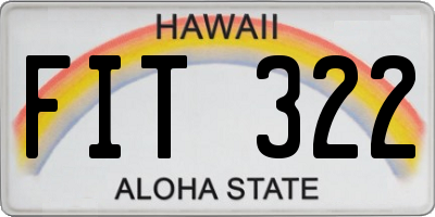 HI license plate FIT322