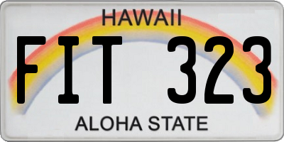 HI license plate FIT323