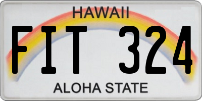 HI license plate FIT324
