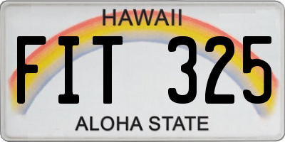 HI license plate FIT325