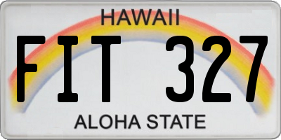 HI license plate FIT327
