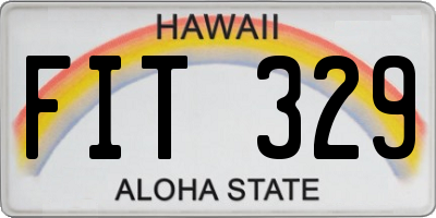 HI license plate FIT329