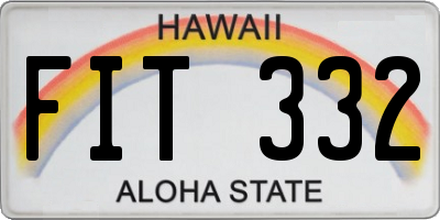HI license plate FIT332