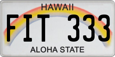 HI license plate FIT333