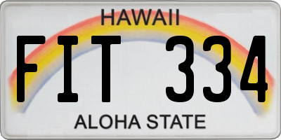 HI license plate FIT334