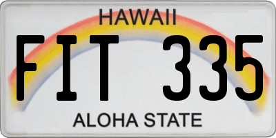HI license plate FIT335