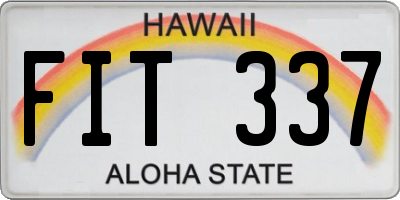 HI license plate FIT337