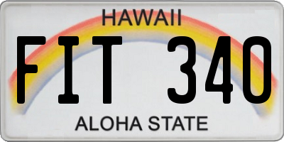 HI license plate FIT340