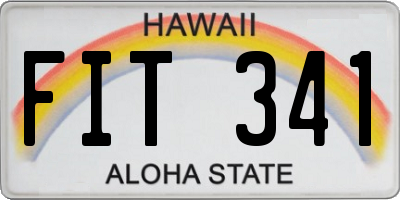 HI license plate FIT341
