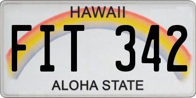 HI license plate FIT342