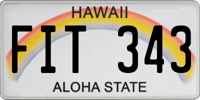 HI license plate FIT343