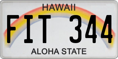HI license plate FIT344