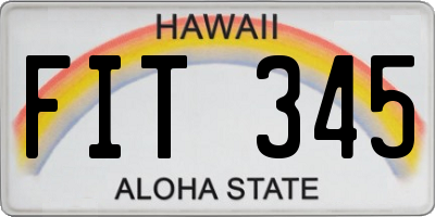 HI license plate FIT345