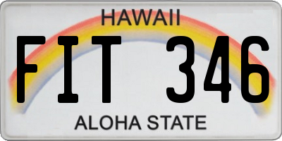 HI license plate FIT346