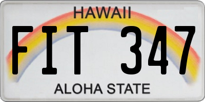 HI license plate FIT347