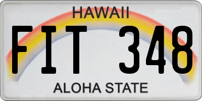 HI license plate FIT348