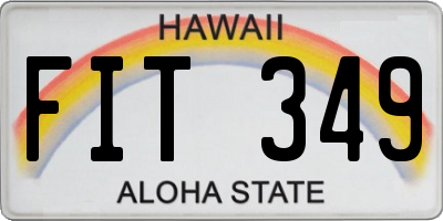 HI license plate FIT349