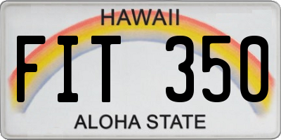 HI license plate FIT350