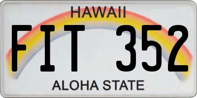 HI license plate FIT352